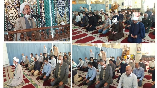 ضمن خیر مقدم به نماز گزاران عزیز و اظهار خرسندی از بازگشایی مساجد و برگزاری نماز جمعه ، بیان کردن ویژگی های  بارز رهبر کبیر انقلاب اسلام امام خمینی (ره علیه) و همچنین بیان کردن فرماتیشاتی از امام صادق (ع)  در جهت  طلب البهشت و طلب العافیت